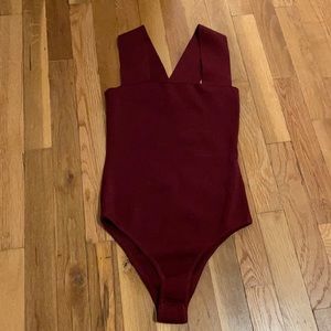 LF Seek Down Burgundy Bodysuit